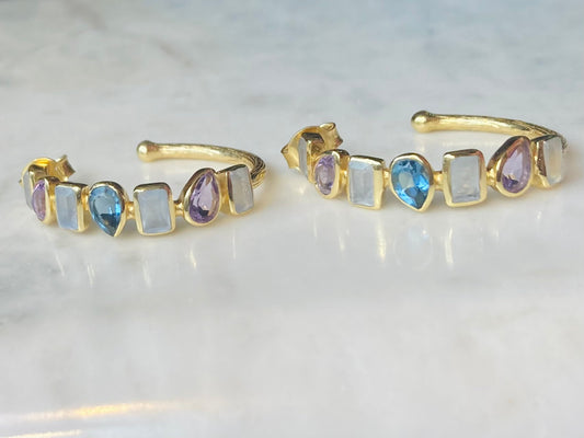 Gemstone Multi Hoops
