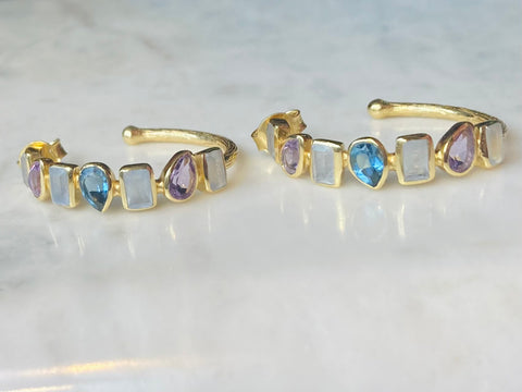 Gemstone Multi Hoops