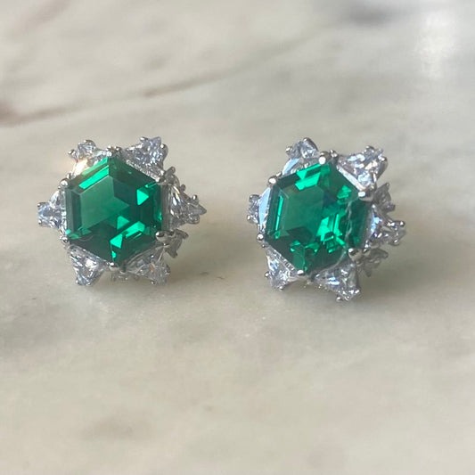 Emerald Colour Cz Studs