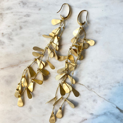 Long Gold Statement Earrings