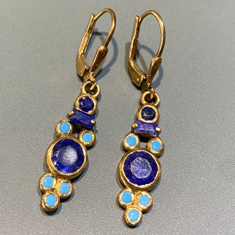 Sapphire, Lapis Lazuli and Turquoise Drops