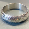 Curved Hammered Silver Bangle
