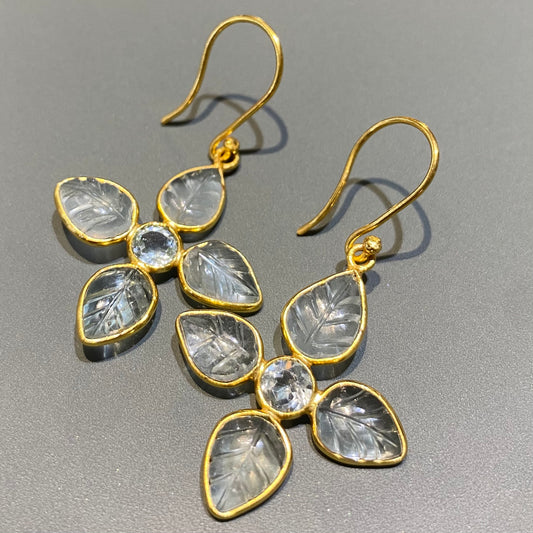Carved Aquamarine Drops