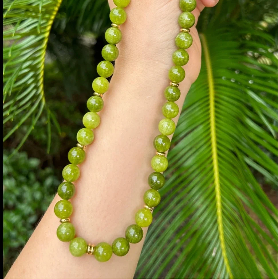 Beaded Necklace - Lime Green