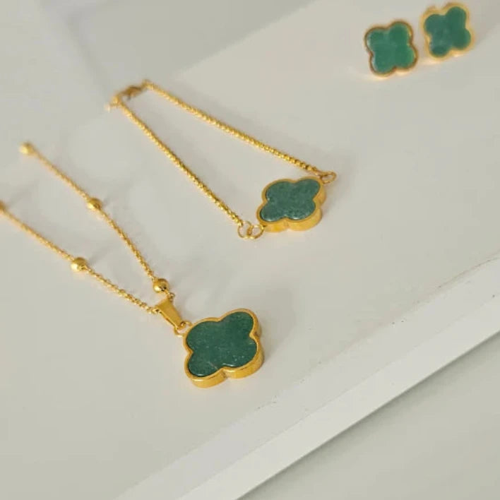 Green Aventurine Clover Bracelet
