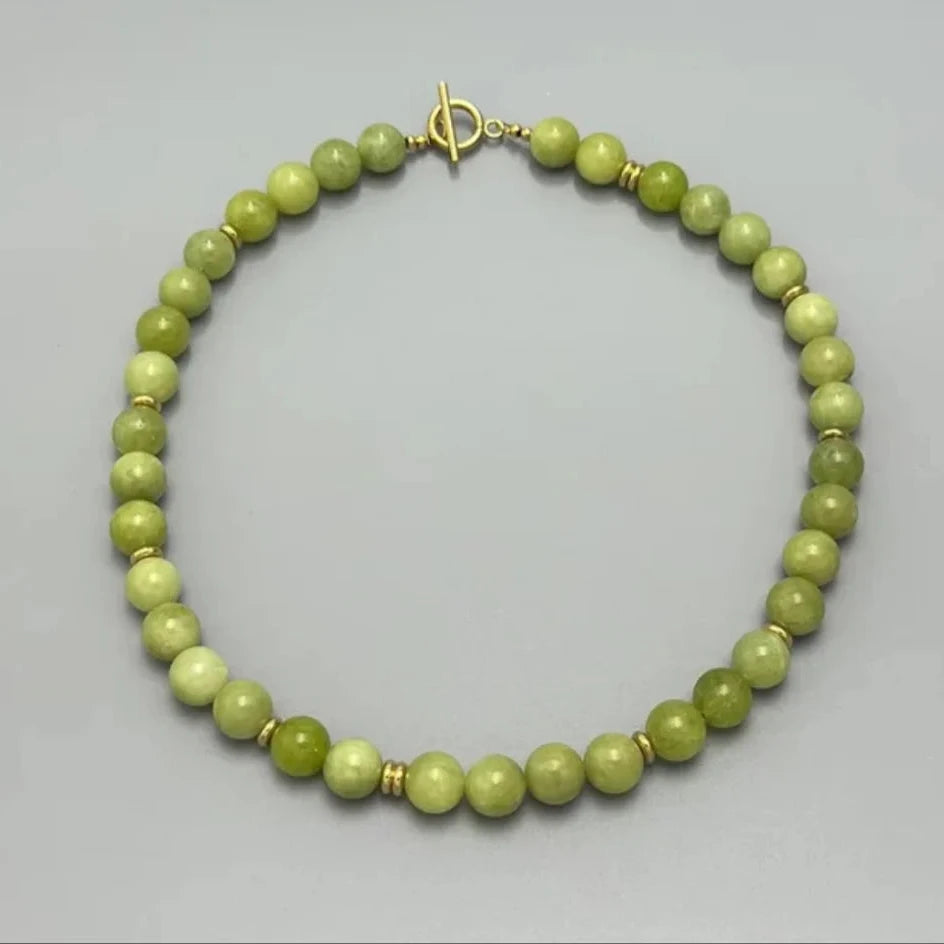 Beaded Necklace - Lime Green