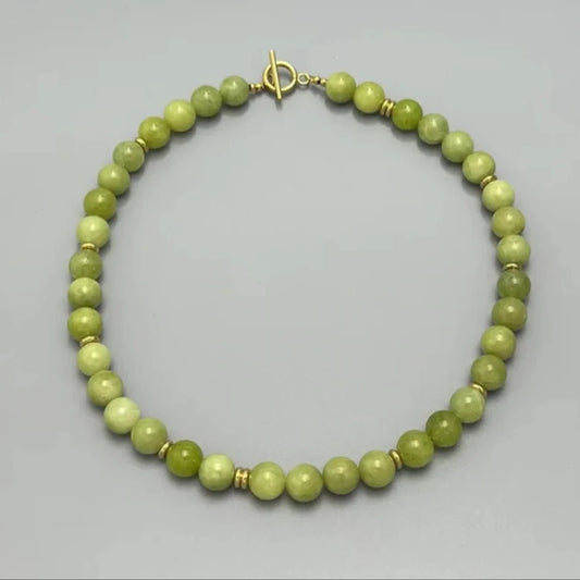 Beaded Necklace - Lime Green