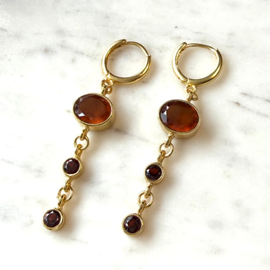 Hessonite and Garnet Earrings