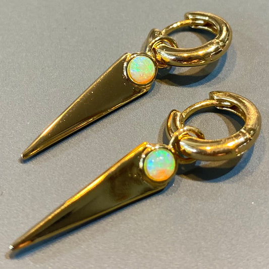 Opal dagger Huggies