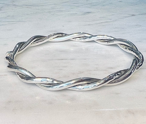 Sterling Silver Intertwined Bangle