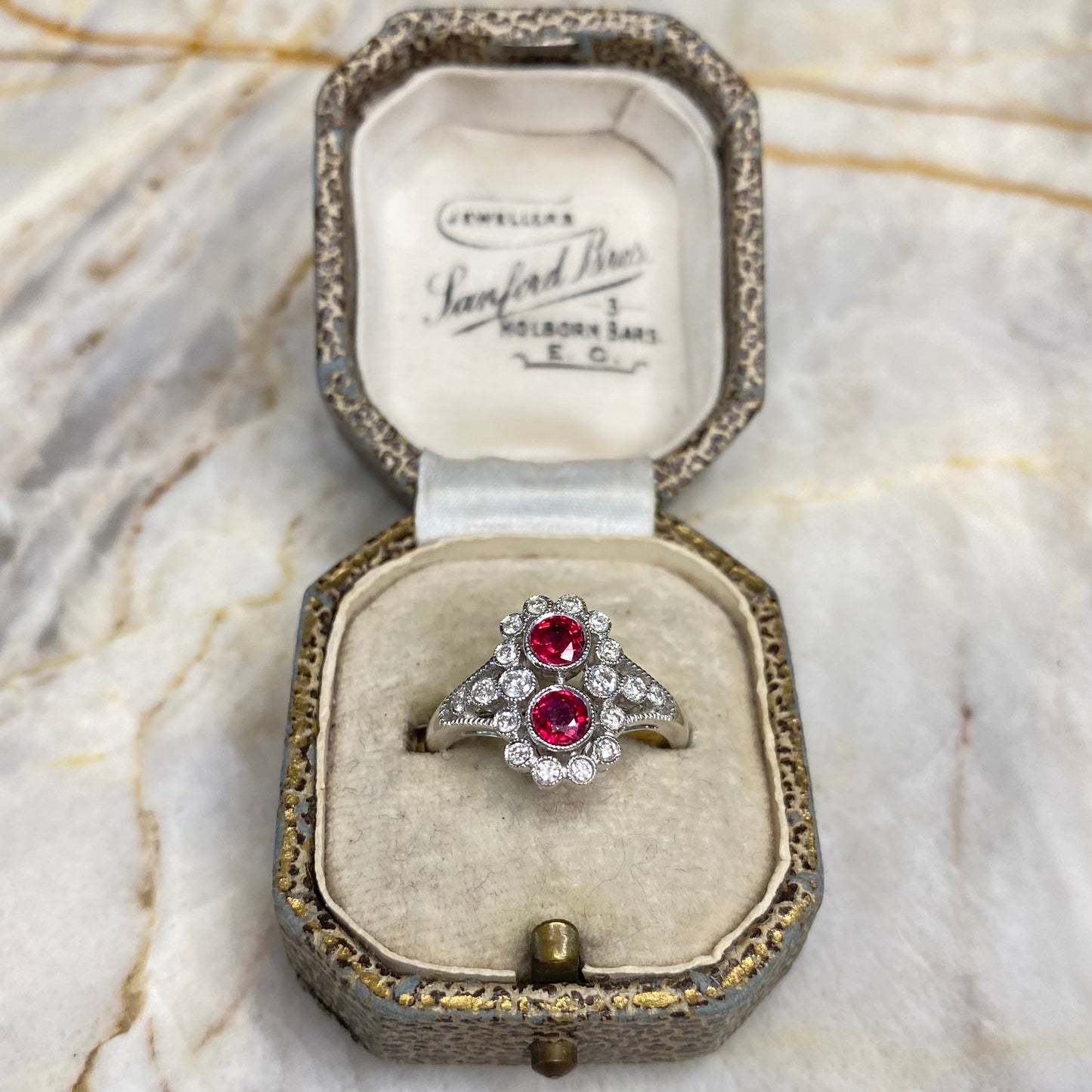 Victoria Style Double Floral Cluster Ring