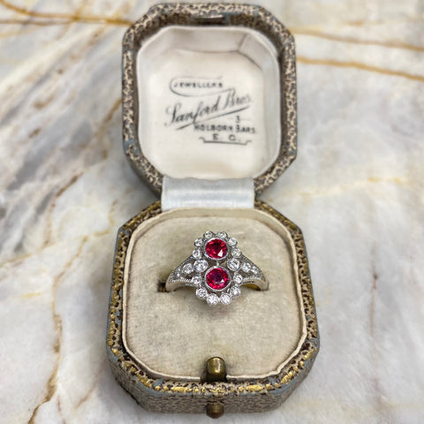 Victoria Style Double Floral Cluster Ring