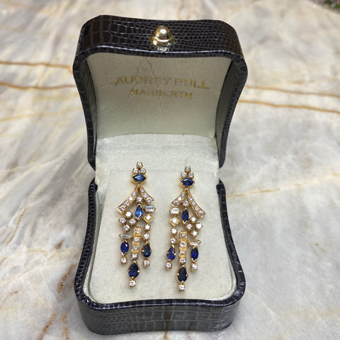 Sapphire And Diamond Dropp Earrings