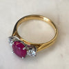 Ruby and Diamond Three Stone Ring