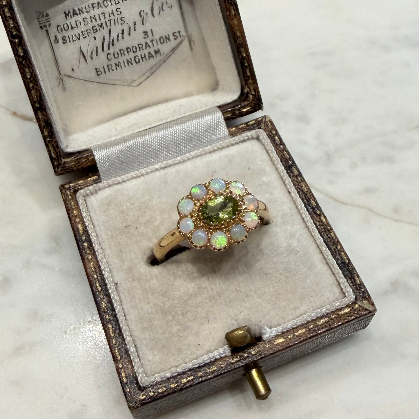 Opal and Peridot Ring