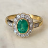 Emerald and Diamond Cluster Ring