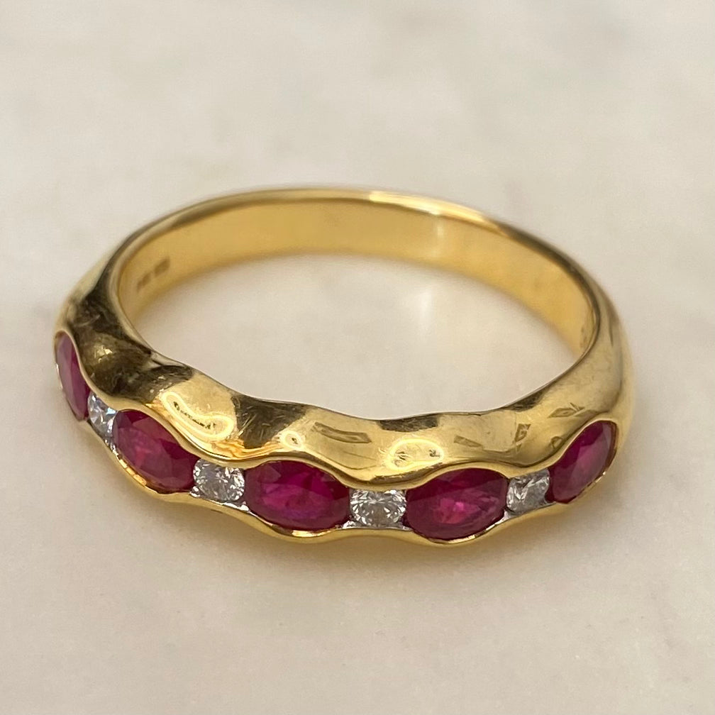 18ct Yellow Gold Gem Set Eternity Rings
