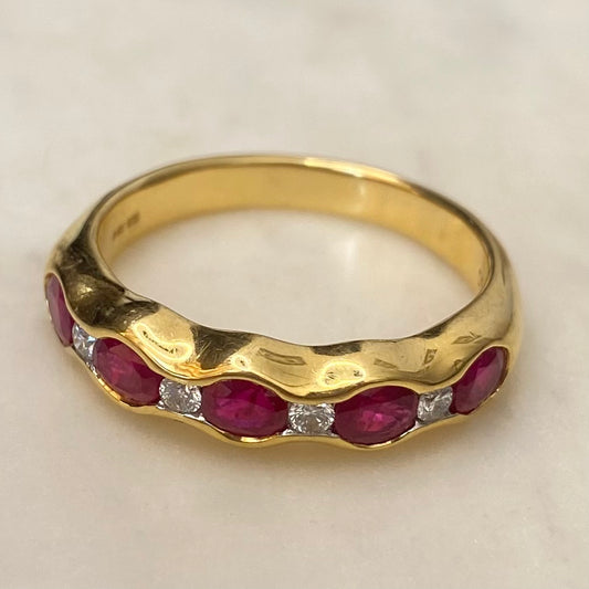 18ct Yellow Gold Gem Set Eternity Rings