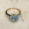Blue Topaz and Diamond Ring