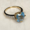 Blue Topaz and Diamond Ring