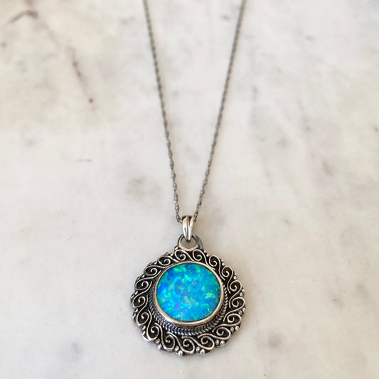 Round Opal Necklace