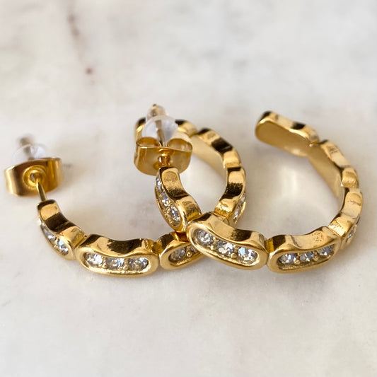 Gold Hoops with CZ