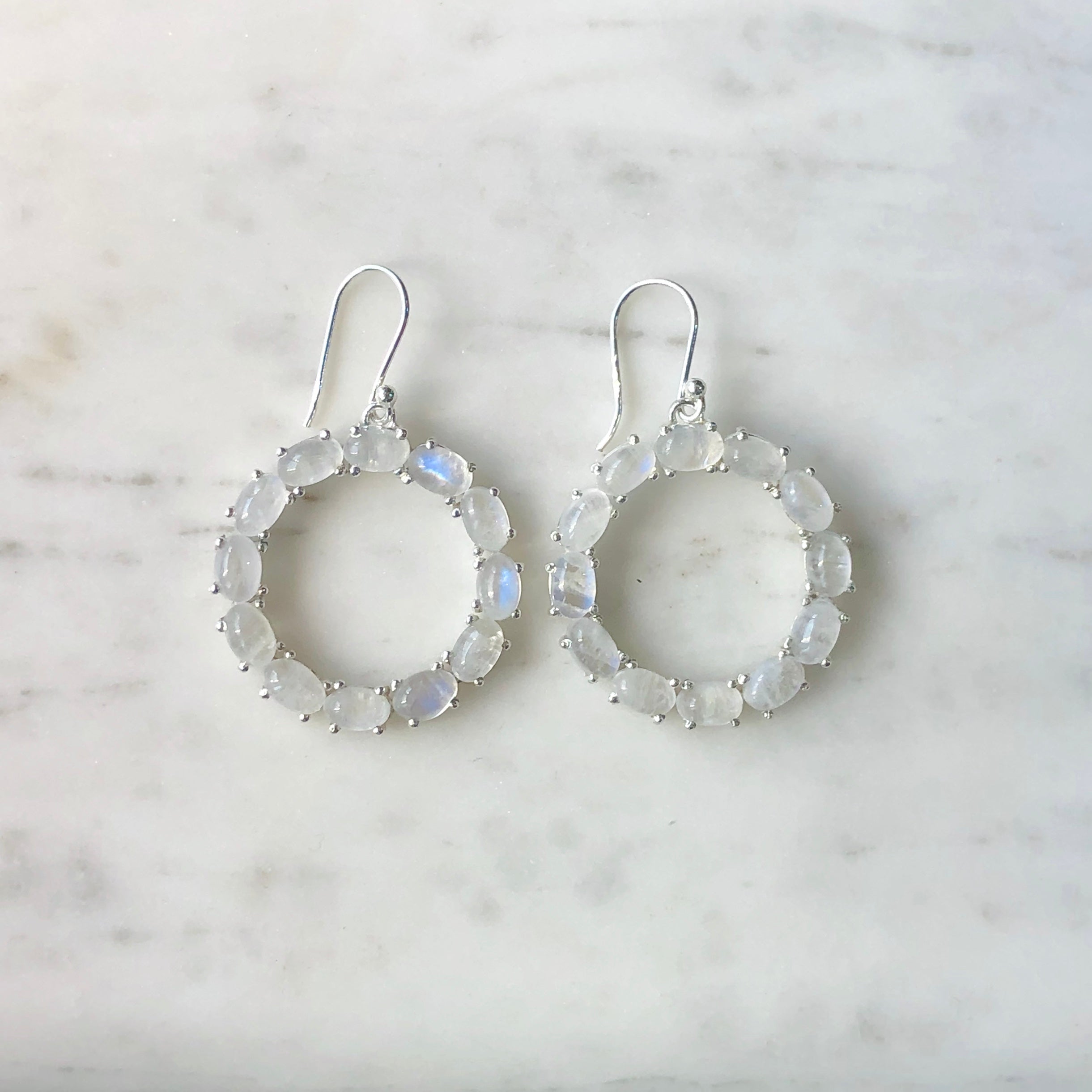 Pastel Moonstone Hoop Earrings - Good Sixty