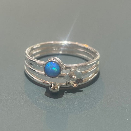 Opal Flower Ring