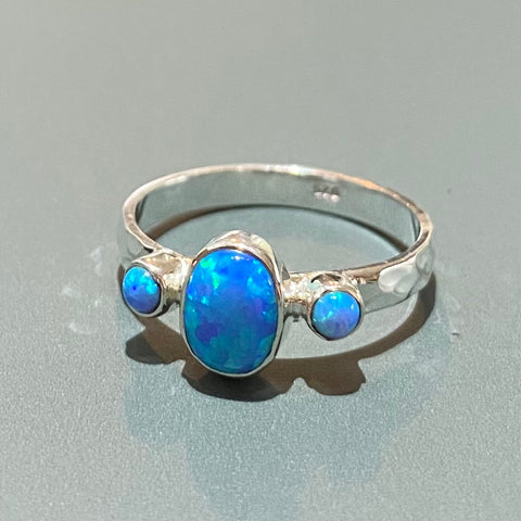 Opal Three Stone Ring