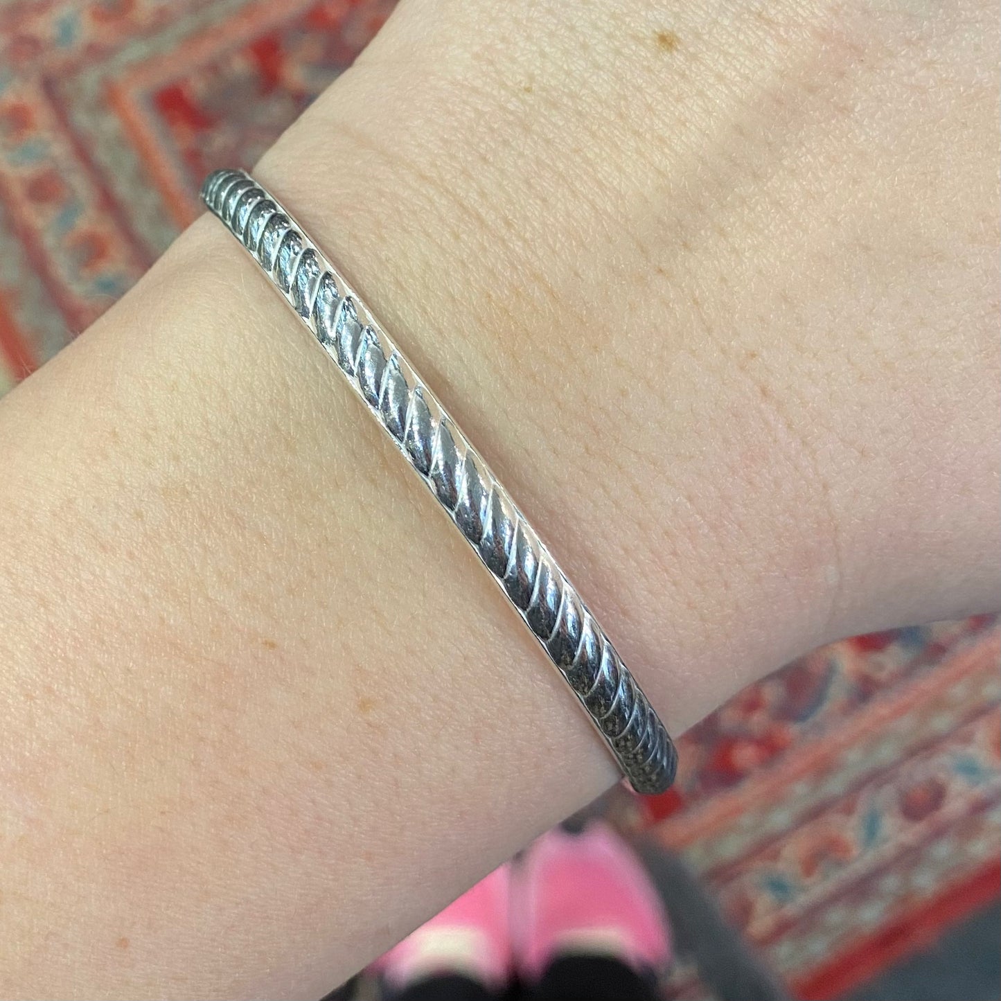 Silver Bangle - Twists