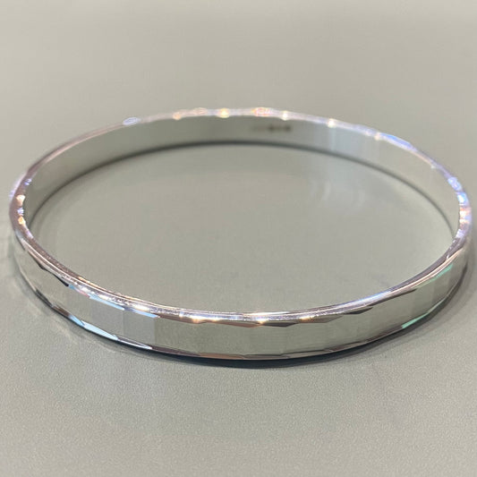 Silver Bangle - Squares