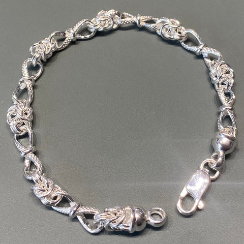 Silver Bracelet - Textured S Link