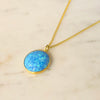 Round Blue Opal Necklace