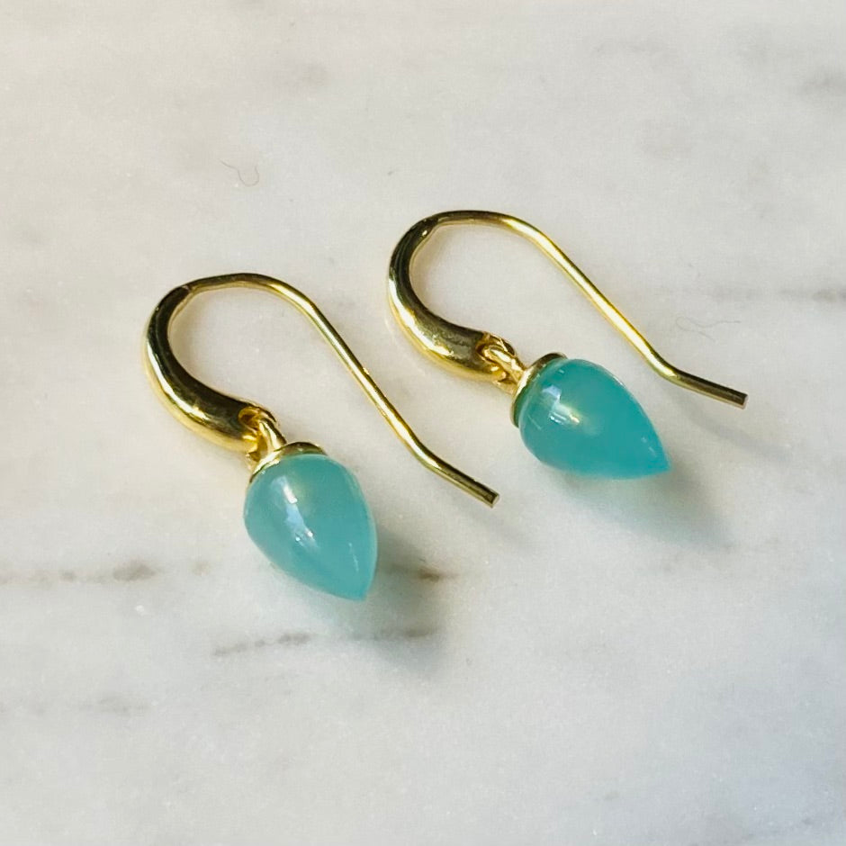 Chalcedony drop earrings