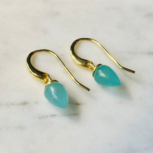 Chalcedony drop earrings