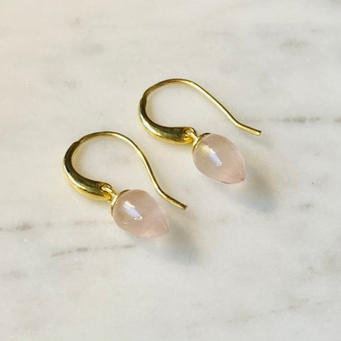 Rose Quartz drop earrings