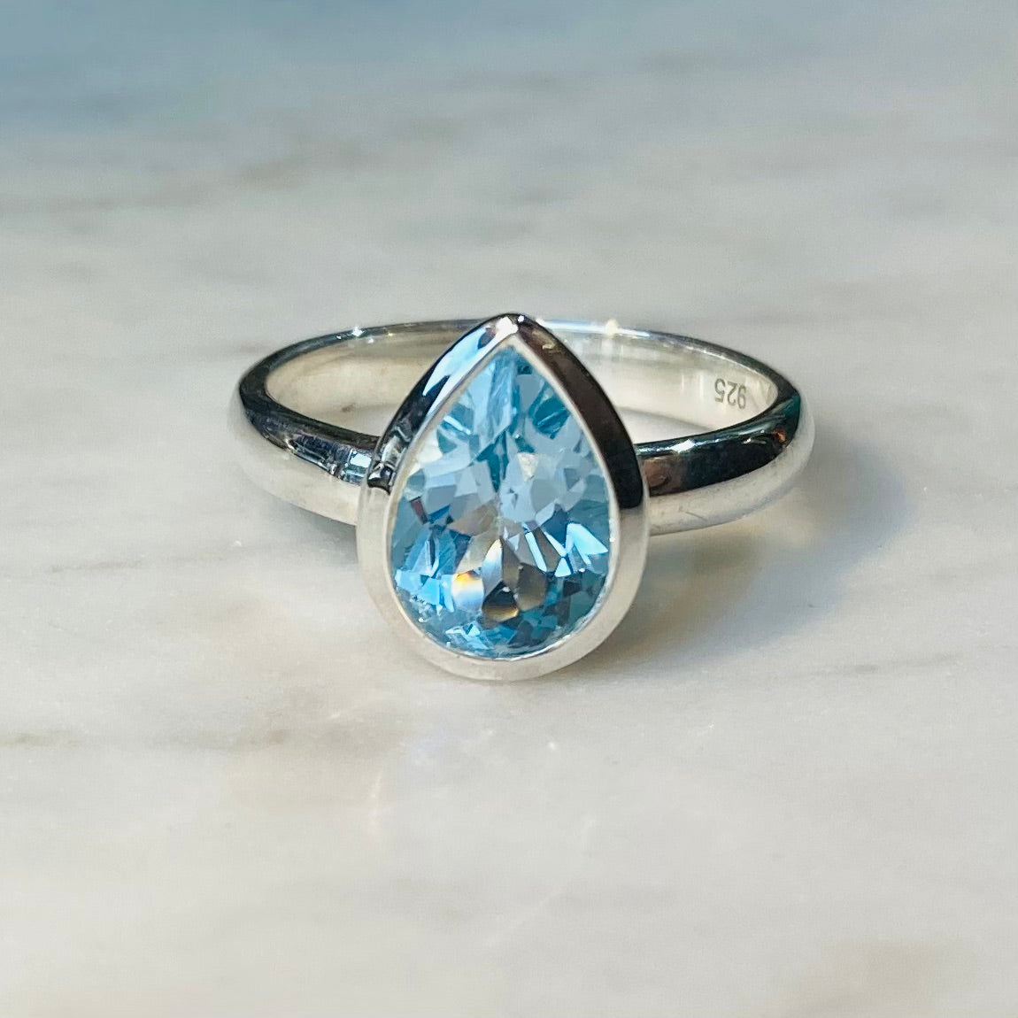 Blue teardrop ring online