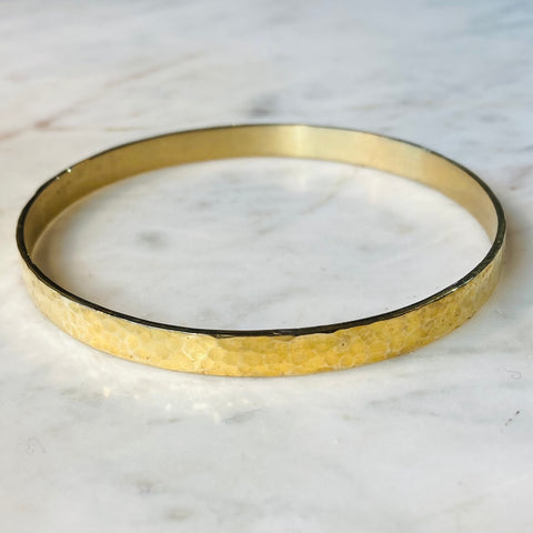 Hammered Gold Bangle.