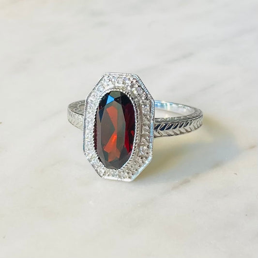 Garnet and Diamond ring