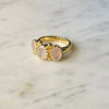 Three Stone Rose Quartz Ring