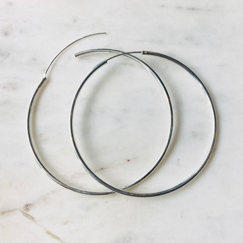 Large Silver Hoops