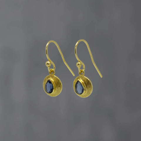 Textured gold Kyanite earrings