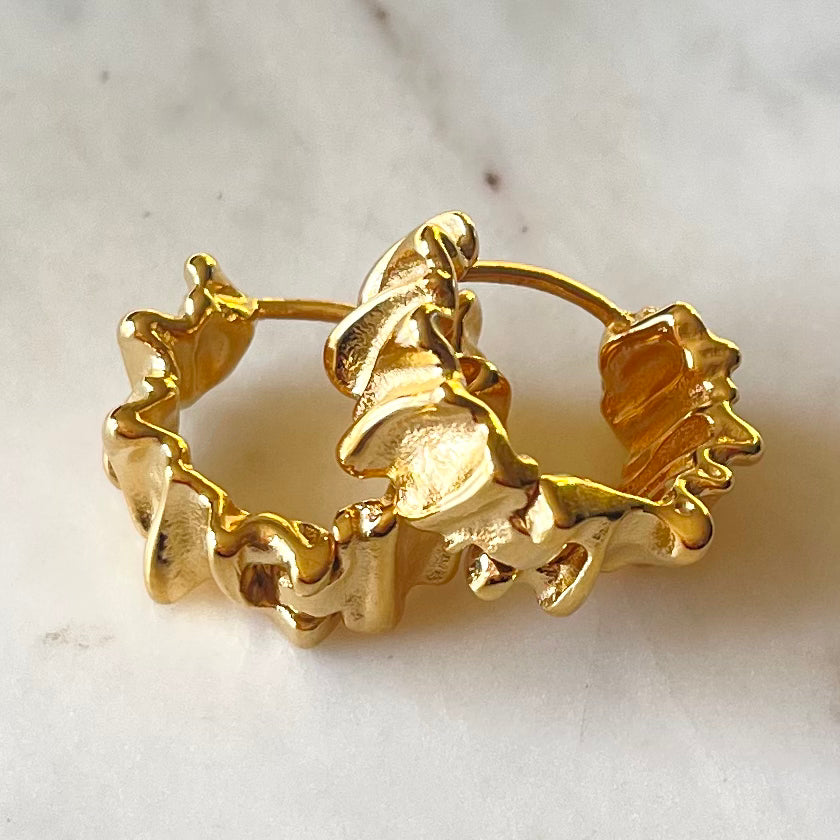 Crinkle Textured Huggie Earrings