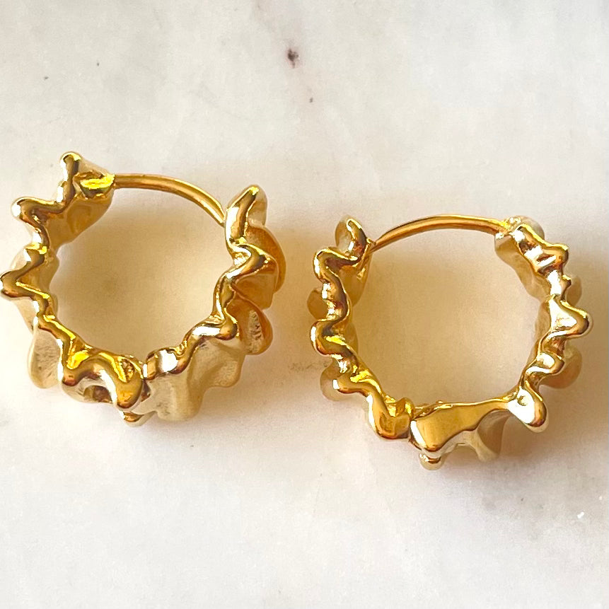 Crinkle Textured Huggie Earrings