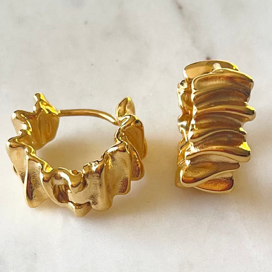 Crinkle Textured Huggie Earrings