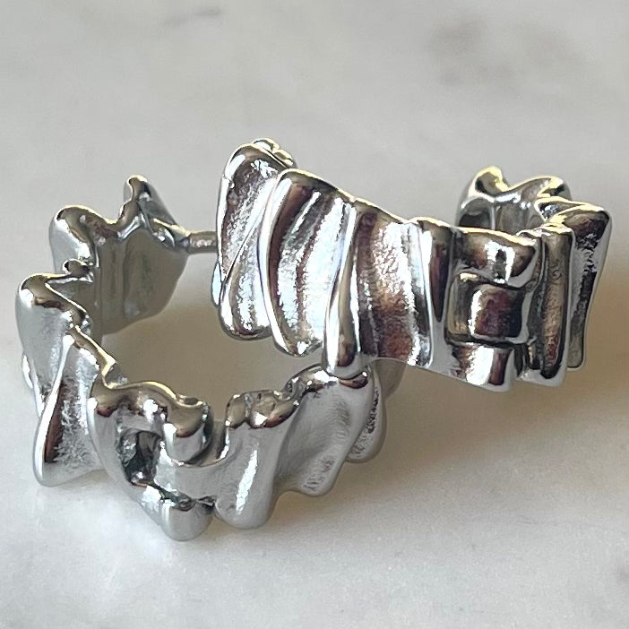 Crinkle Textured Huggie Earrings