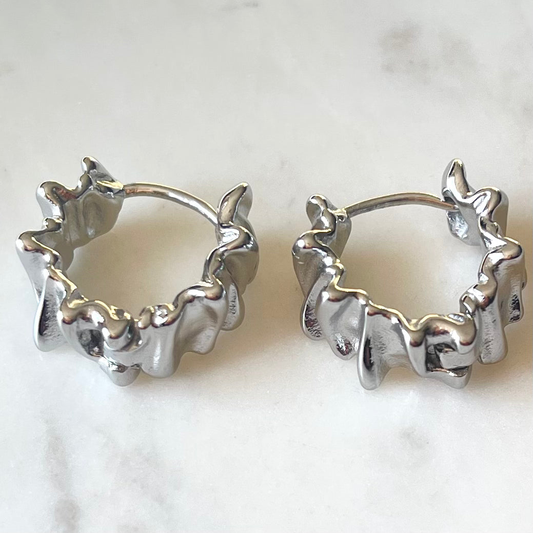 Crinkle Textured Huggie Earrings