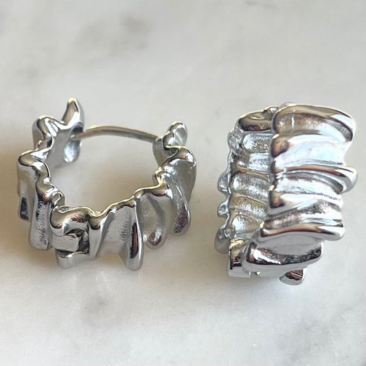 Crinkle Textured Huggie Earrings