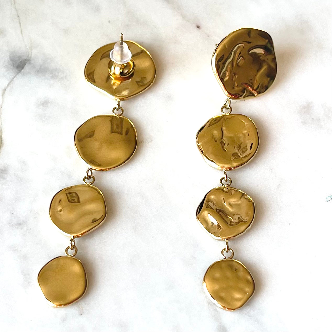 Hammered Drop Earrings