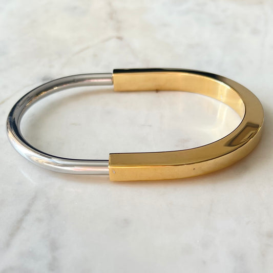Lock Bangle - two tone